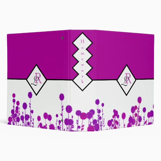 Elegance Bloom: homework or other discipline  3 Ring Binder (Background)
