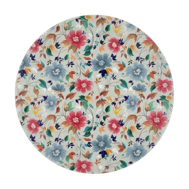 Elegance Blooms: Floral Vintage Background Cutting Board (Front)
