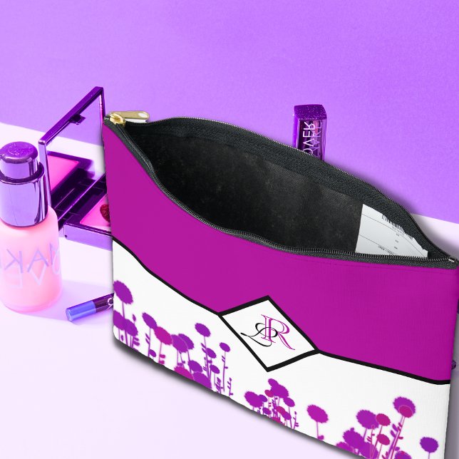 Elegance Blooms: Personalized Monogram  Accessory Pouch (Creator Uploaded)