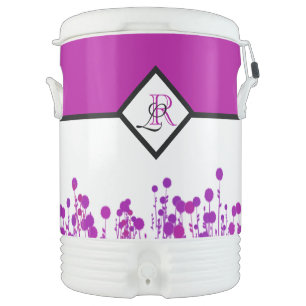 Elegance Blooms: Personalized Monogram Beverage Cooler