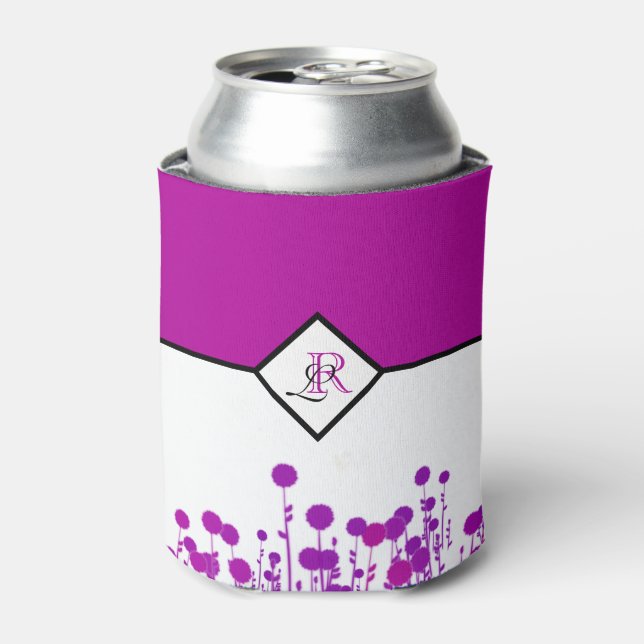 Elegance Blooms: Personalized Monogram Can Cooler (Can Front)