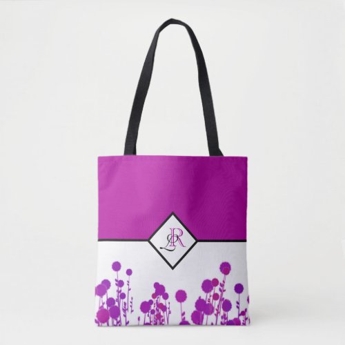 Elegance Blooms Personalized Monogram Tote