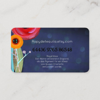 Elegance blue blooming bouquet azure business card