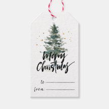 Elegance Brush Script Merry Christmas & Pine Tree