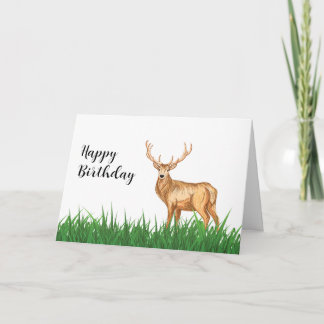 Elegance Buck Deer Personalized Birthday Card