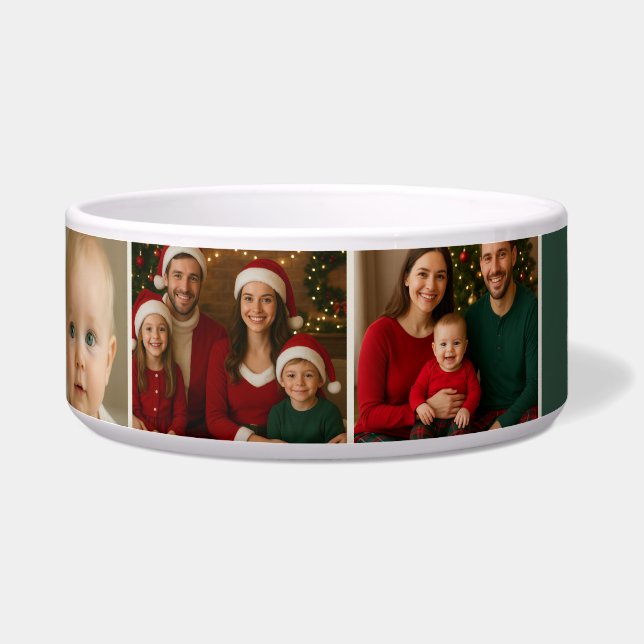 elegance chic family Photos collage Christmas Bowl (Left)