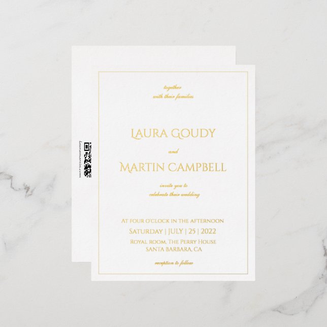  Elegance Classic text based Invitation (Front/Back)