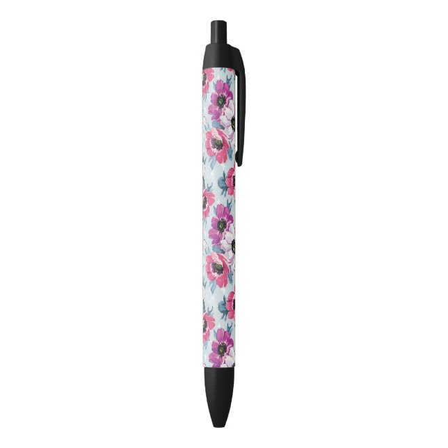 Elegance color flowers pattern on blue pen (Bottom (Vertical))