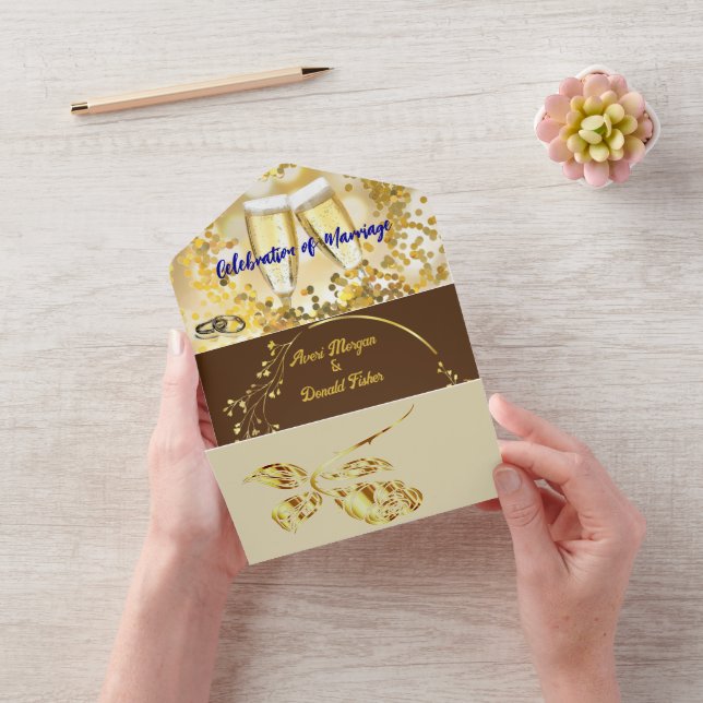 Elegance Earthy Colors Wedding  All In One Invitation (Video)