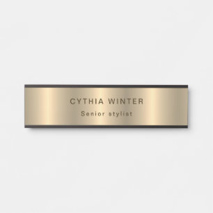 Elegance Engraved Brushed Gold Professional Door Sign