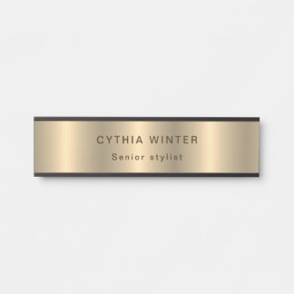 Elegance Engraved Brushed Gold Professional Door Sign