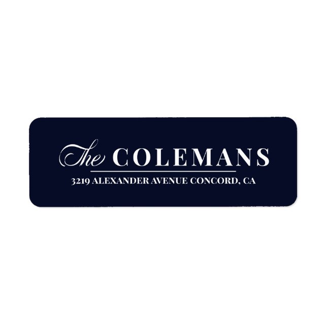 Elegance | Family Name | Stilisty Blue Holiday Label (Front)