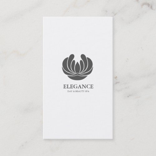 ELEGANCE FLOWER DESIGN SPA WELLNESS GREY WHITE BUSINESS CARD TEMPLATES