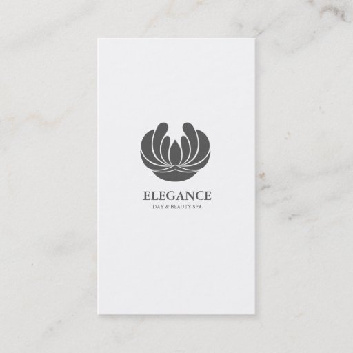 Customizable ELEGANCE FLOWER DESIGN SPA WELLNESS GREY WHITE BUSINESS CARD TEMPLATES