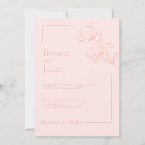 Elegance flower wedding  invitation