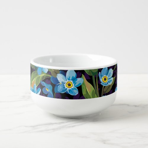 Elegance Forget_Me_Not Floral Pattern Soup Mug