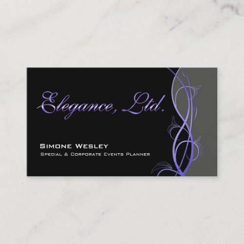 Elegance Gala Events Planner Coordinator Business Card