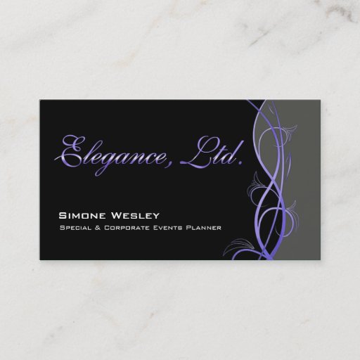 Customizable Elegance Gala Events Planner Coordinator Business Card