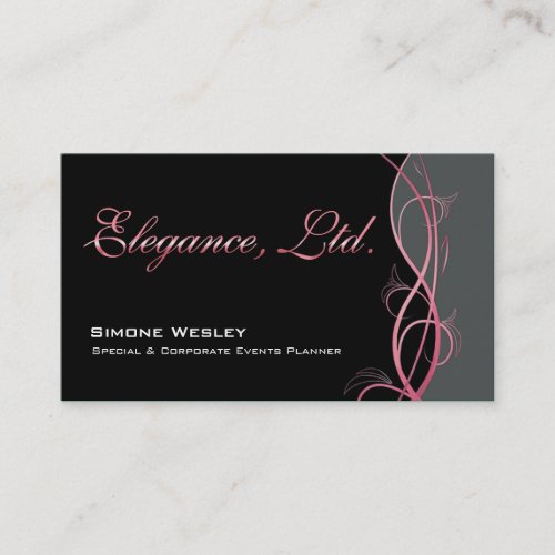 Elegance Gala Events Planner Coordinator Business Card Template