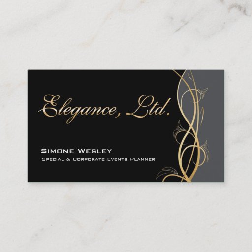 Customizable Elegance Gala Events Planner Coordinator Business Card