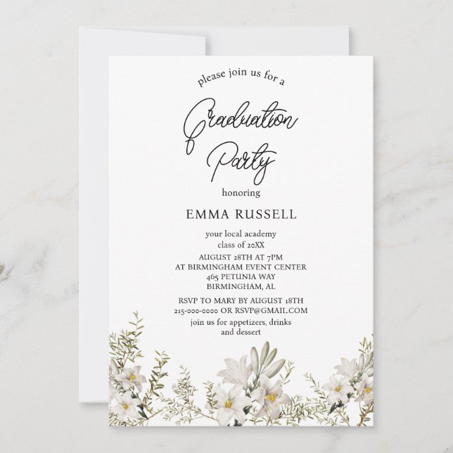 Elegance Graduation Party Invitation (Front)