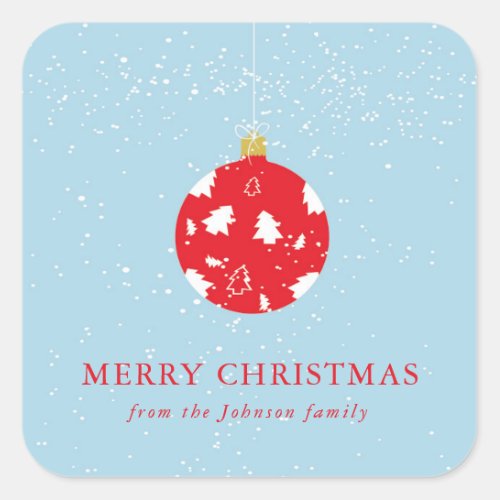 Elegance Holiday Ornament Christmas Sticker Tag