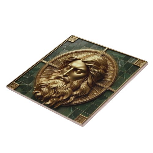 Elegance in Absolution Cross on Marble With Gilded Ceramic Tile