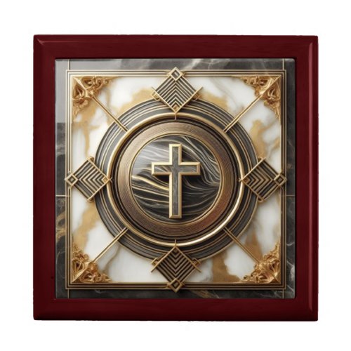 Elegance in Absolution Cross on Marble With Gilded Gift Box