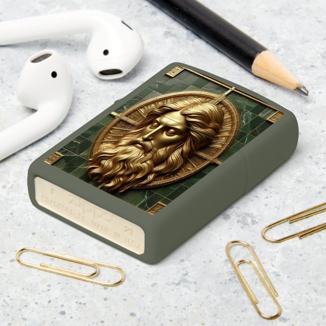 Elegance in Absolution Cross on Marble With Gilded Zippo Lighter (On Table 2)