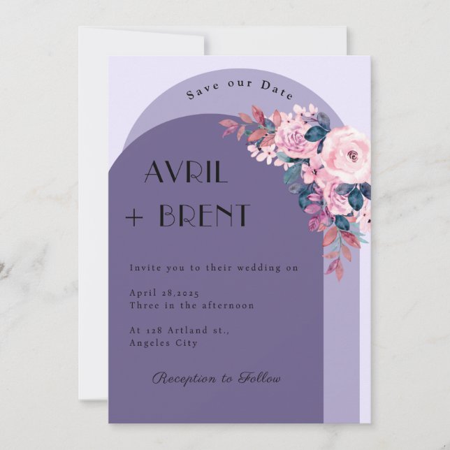 Elegance in Bloom: A Wedding Invitation Design (Front)