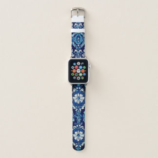Elegance in Bloom: Baroque Blue Apple Watch Band