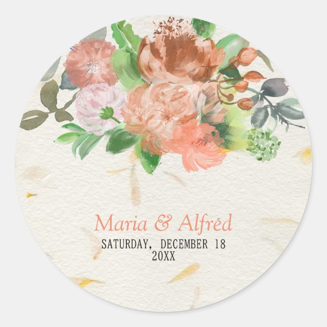 Elegance in Bloom  Classic Round Sticker (Front)