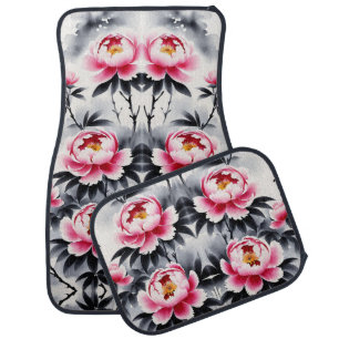 Elegance in Bloom: Floral Harmony printed Car Floor Mat