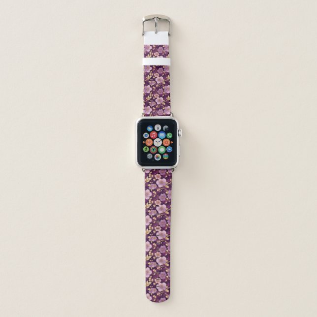 Elegance in Bloom: Purple Mauve, 38mm & 40mm Apple Watch Band (Front)