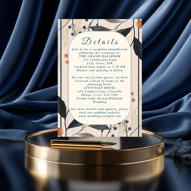 Elegance in Blue & Gold Modern Enclosure Card (Creator Uploaded)