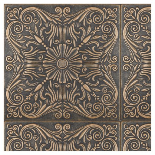 Elegance in Bronze Medallion Fabric