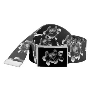 Elegance in Contrast: White Blossoms on Black Belt