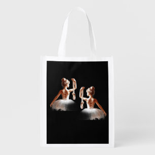 "Elegance in Every Errand – Ballerina Reusable Tot Grocery Bag