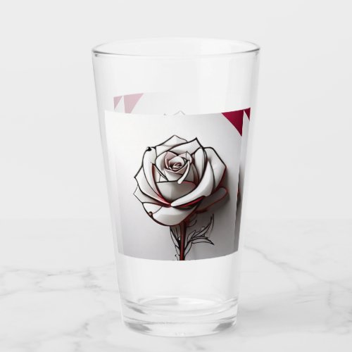Elegance in Every Sip White Rose Glass Cup