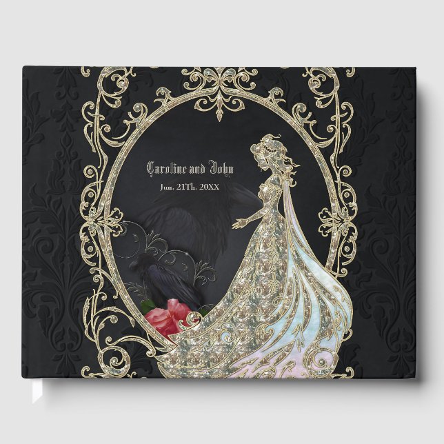 Elegance in gold and black.  guest book (Front)