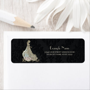 Elegance in gold and black. label