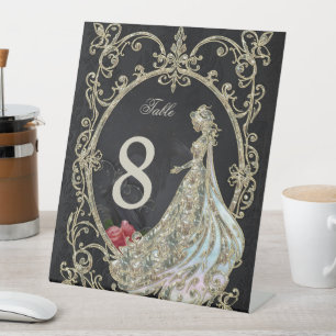 Elegance in gold and black.  pedestal sign