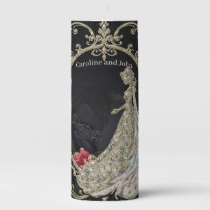 Elegance in gold and black.  pillar candle