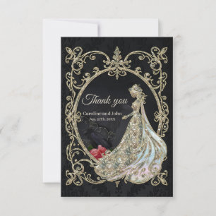 Elegance in gold and black. thank you card