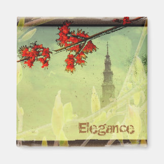 Elegance in Light Green and Red Magnet