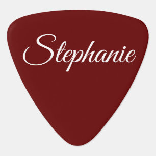 Elegance in Maroon & White Guitar Pick