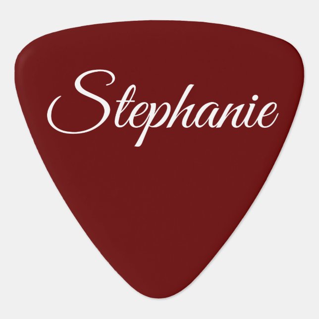 Elegance in Maroon & White Guitar Pick (Front)