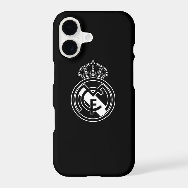 Elegance in Monochrome: Real Madrid B&W Phone Case (Back)