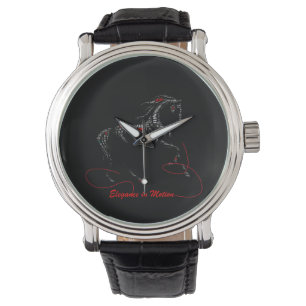 Elegance in Motion Horse Typography Watch