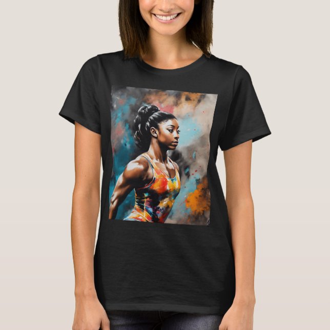 Elegance in Motion: Simone Biles T-Shirt (Front)